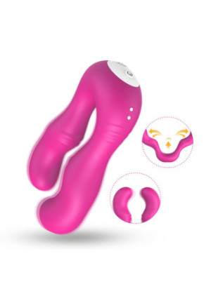 Vibromasseur Rose en forme de U double tête stimulateur point G - USK-V07PNK